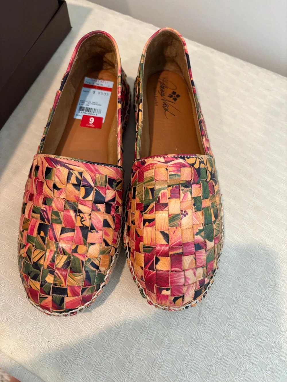 Woven Multicolor Slip-On Loafers - Size 9/39